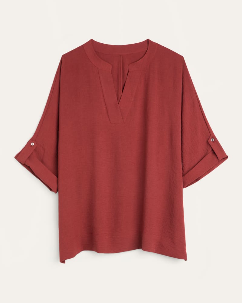 Front of plus size Apollonia V-Neck Tunic by T Tahari | Dia&Co | dia_product_style_image_id:170482